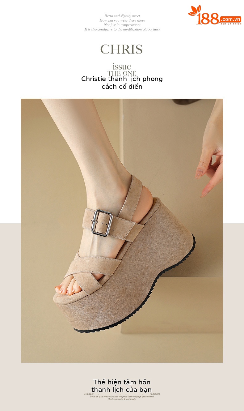 Sandal cao gót nữ hở mũi dây chéo da thật gót 10 cm phong cách La Mã — màu đen, màu mơ chi tiết 6