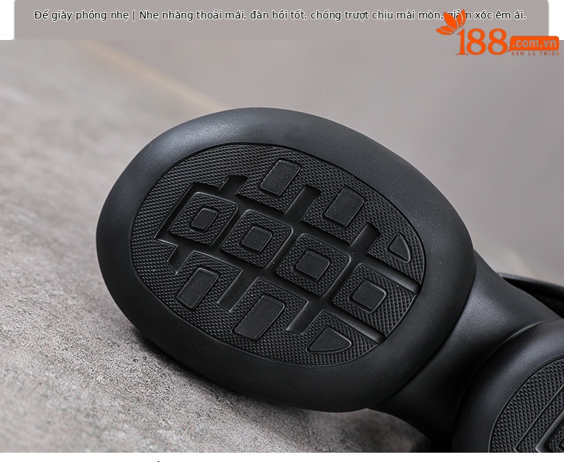 Sandal nữ da bò thật đế xuồng cao gót 9 cm — màu đen chi tiết 7