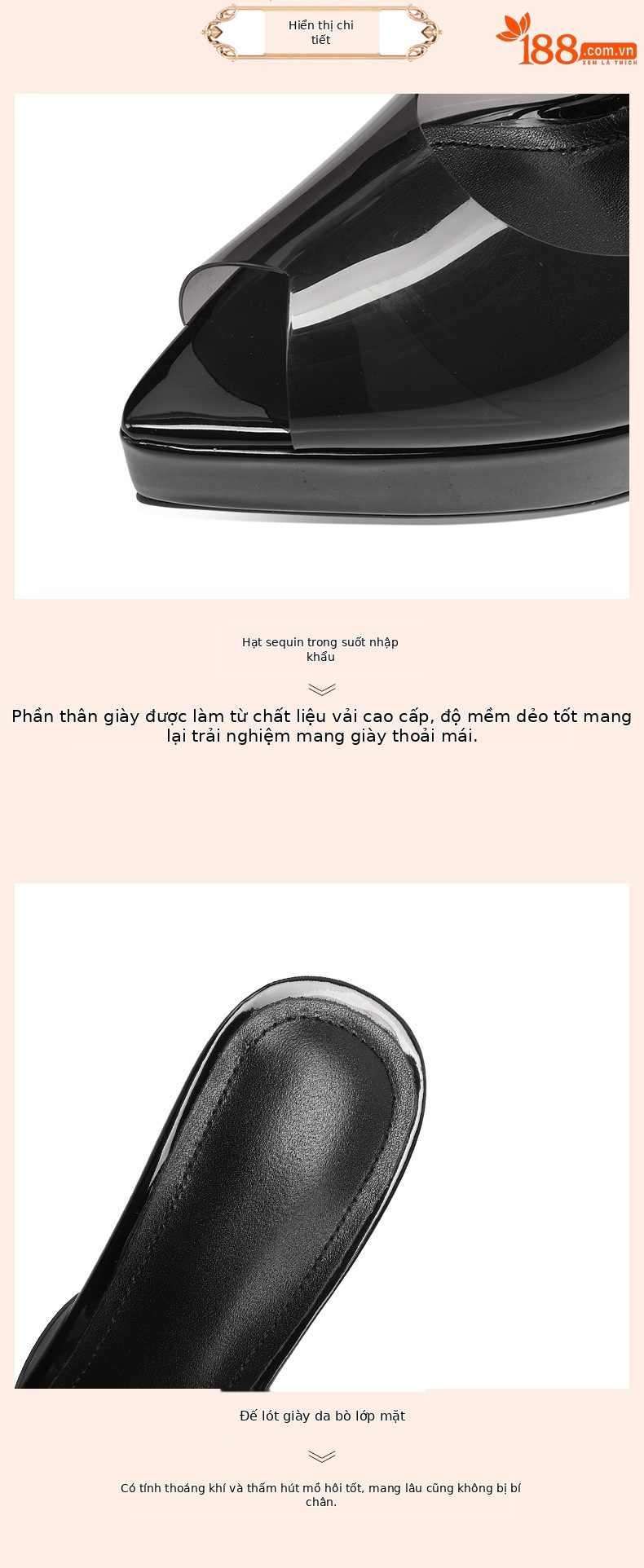 Sandal cao gót nữ mũi nhọn hở ngón, gót 14 cm, đế platform trong suốt — Vàng 14cm chi tiết 2