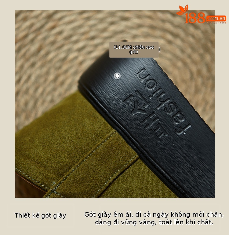 Sandal cao gót nữ hở mũi đế xuồng tăng chiều cao, phong cách La Mã, gót 9 cm — màu đen, xanh lá cây chi tiết 5