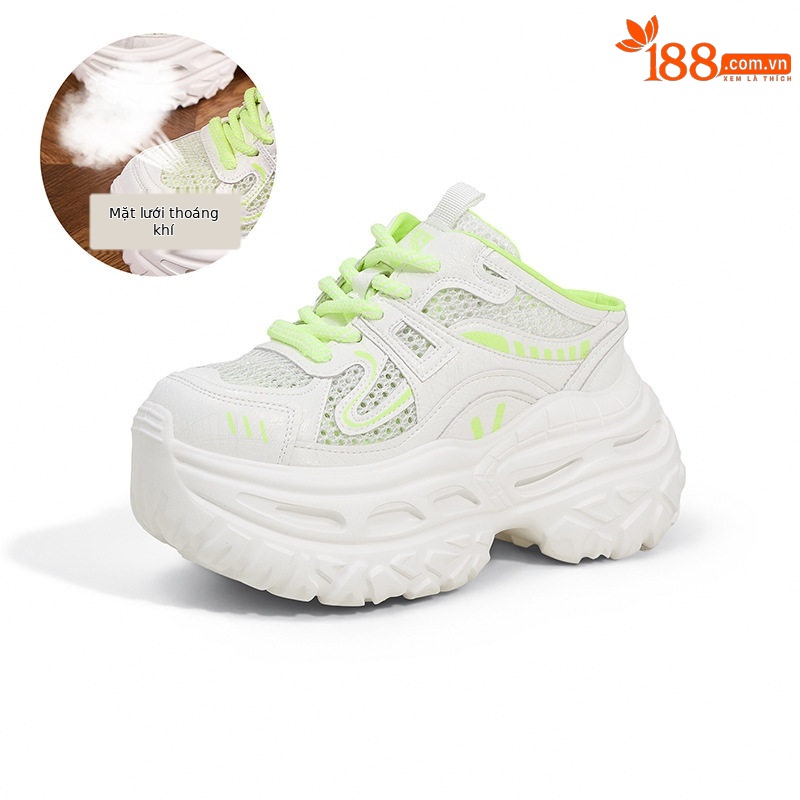 Sandal cao gót nữ hở mũi quai ngang đế dày, gót siêu cao 8 cm, phong cách trẻ trung — Trắng, Xám, Hồng