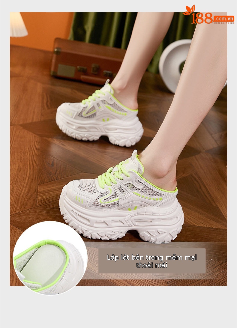 Sandal cao gót nữ hở mũi quai ngang đế dày, gót siêu cao 8 cm, phong cách trẻ trung — Trắng, Xám, Hồng chi tiết 5