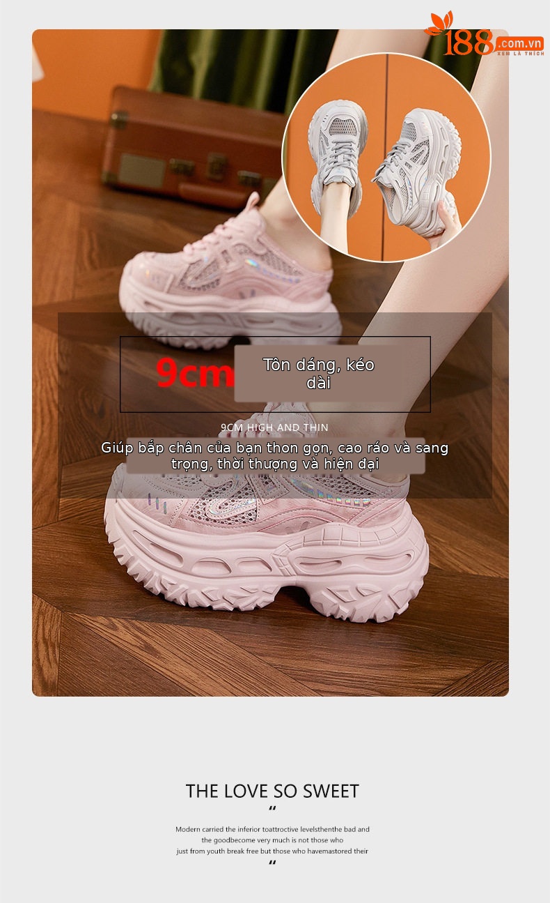 Sandal cao gót nữ hở mũi quai ngang đế dày, gót siêu cao 8 cm, phong cách trẻ trung — Trắng, Xám, Hồng chi tiết 9