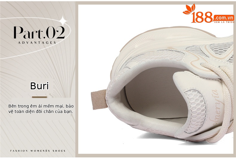 Giày sneaker nữ chunky đế dày lưới thoáng khí mùa hè 2026 — 6159 Màu vàng, 6159 Màu be chi tiết 6