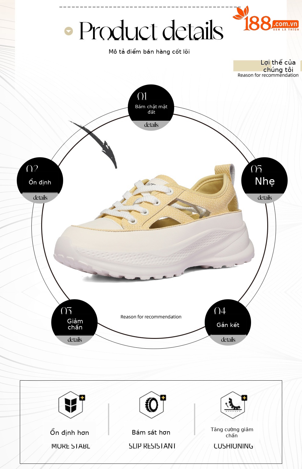 Giày sneaker nữ chunky đế dày lưới thoáng khí mùa hè 2026 — 6159 Màu vàng, 6159 Màu be chi tiết 2