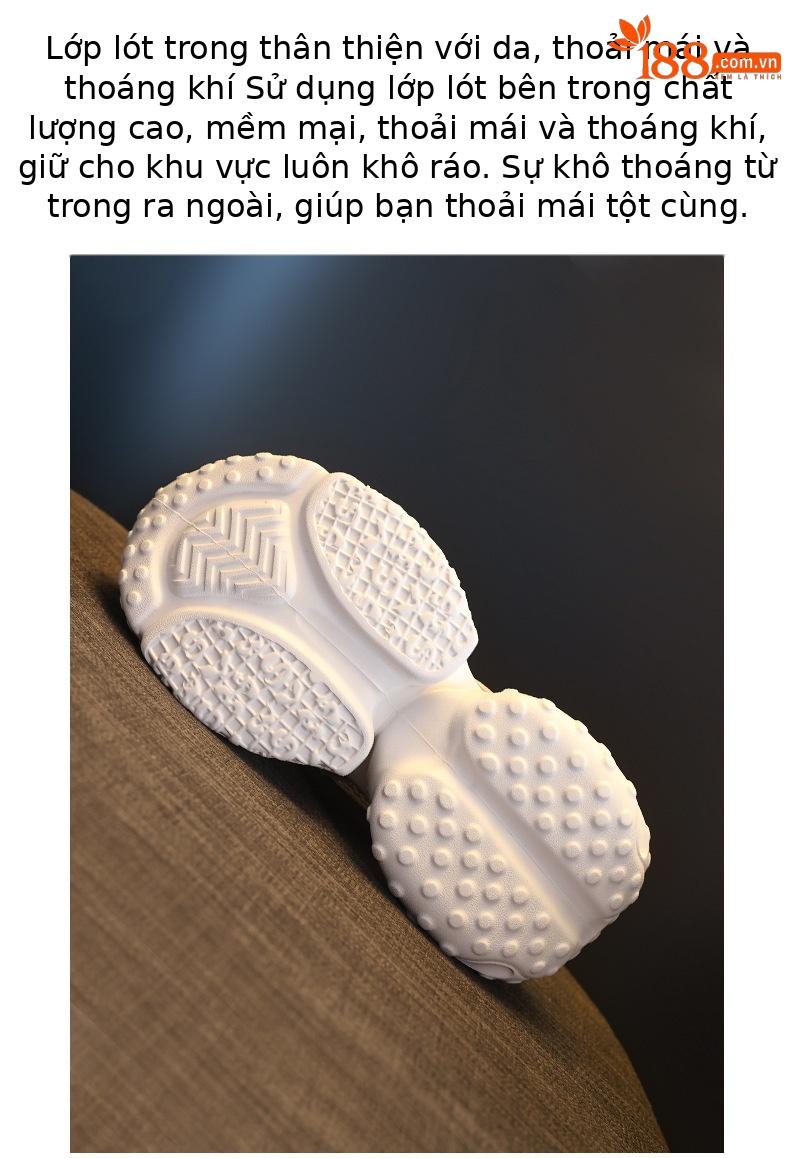 Giày sneaker nữ đế dày lưới thoáng khí đính đá pha lê — màu trắng chi tiết 9