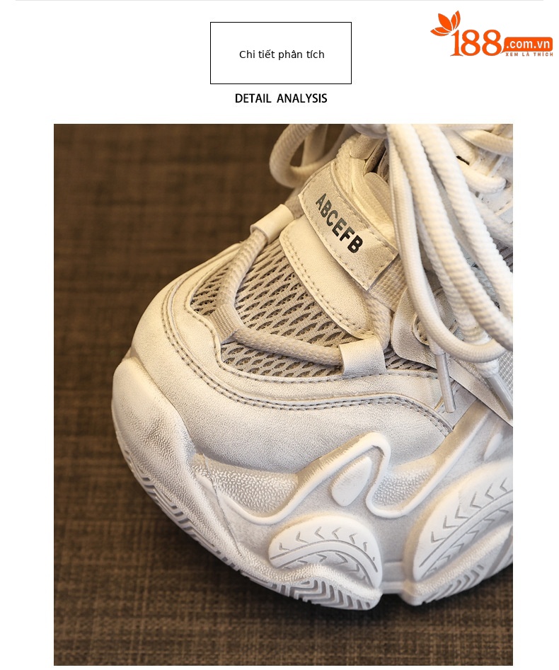 Giày sneaker nữ đế dày chunky lưới thoáng khí tăng chiều cao — màu sắc chi tiết 6