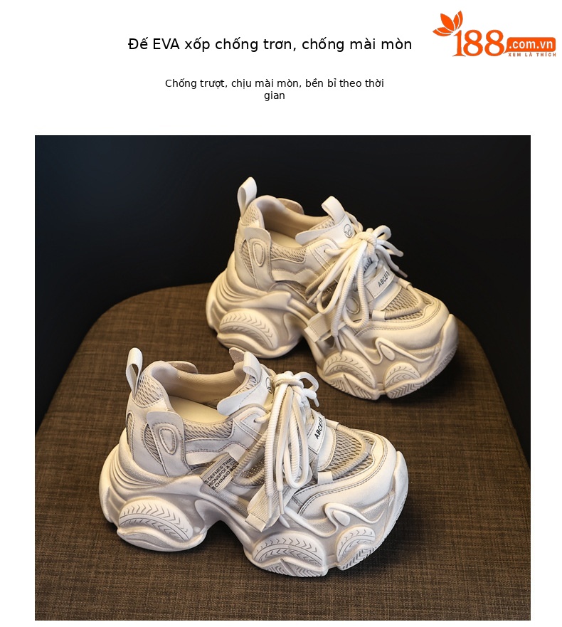 Giày sneaker nữ đế dày chunky lưới thoáng khí tăng chiều cao — màu sắc chi tiết 9