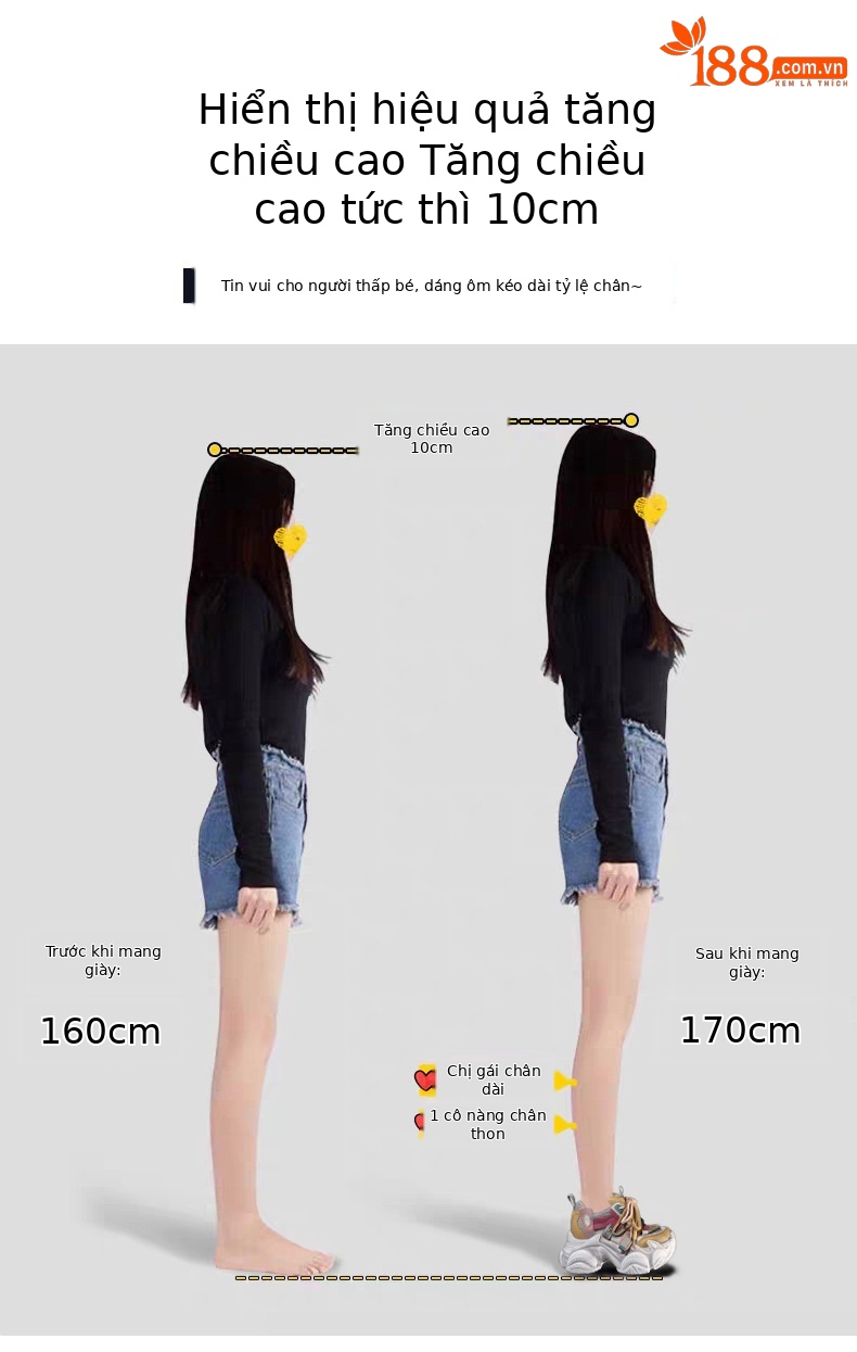 Giày sneaker nữ đế dày chunky lưới thoáng khí tăng chiều cao — màu sắc chi tiết 3
