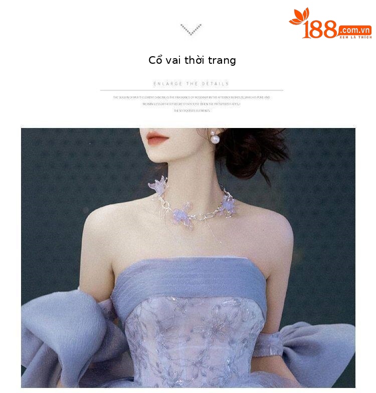 Đầm dạ hội nữ cổ yếm kiểu Pháp tay dài phong cách thanh lịch — Màu ảnh chi tiết 13