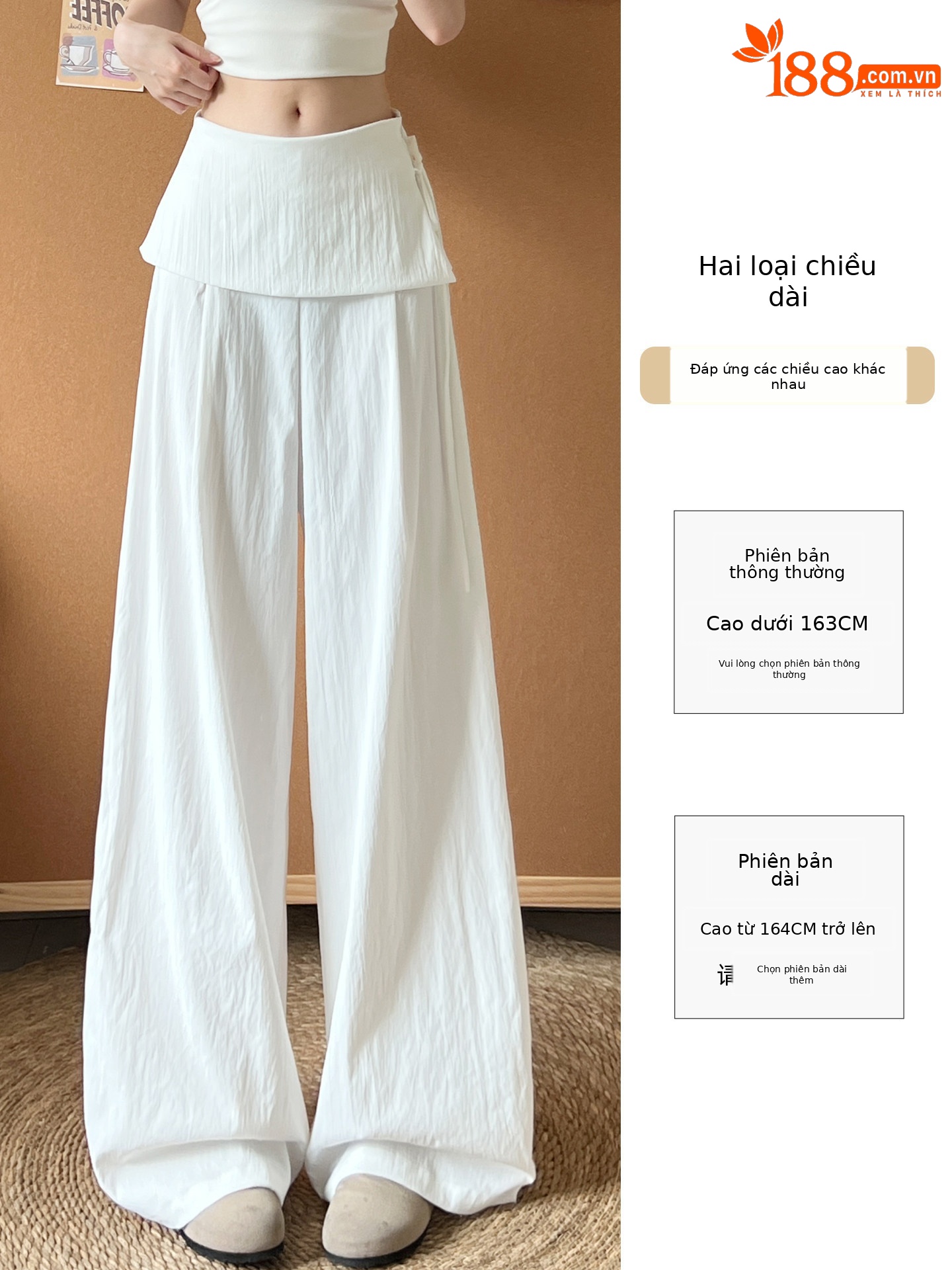 Quần culottes nữ ống rộng cạp cao phối khóa kéo bên hông chất liệu linen — Màu xám đậm (Extended)