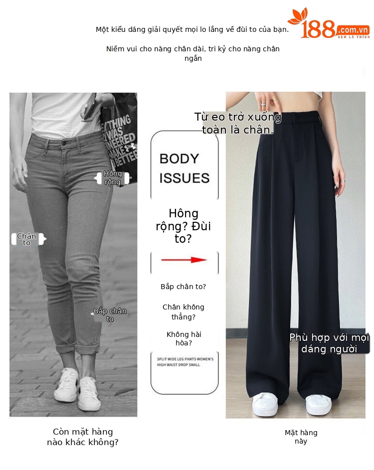 Quần culottes nữ ống rộng cạp cao chất liệu lụa băng mỏng mùa hè — Màu đen thông thường chi tiết 23