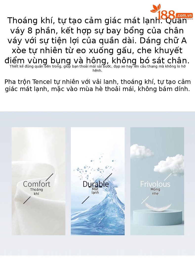 Quần culottes nữ ống rộng dáng dài chất liệu lyocell pha linen thoáng mát — B5-03=giá trị thông số Ki, (cài 3) chi tiết 2