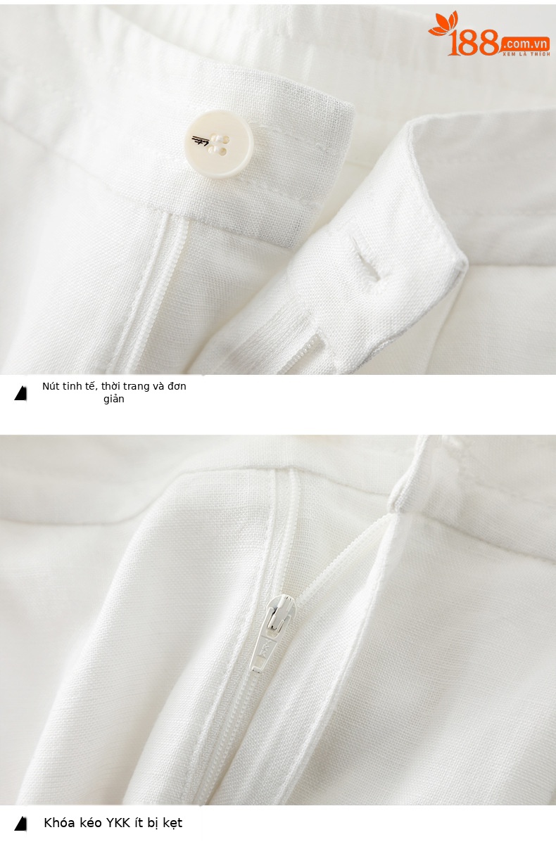 Quần culottes nữ ống rộng dáng dài chất liệu lyocell pha linen thoáng mát — B5-03=giá trị thông số Ki, (cài 3) chi tiết 16