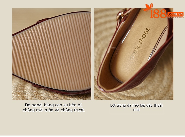 Giày cao gót mũi nhọn Mary Jane quai chữ T đính hoa sơn trà, gót 7 cm — màu đen, Rượu vang đỏ chi tiết 6