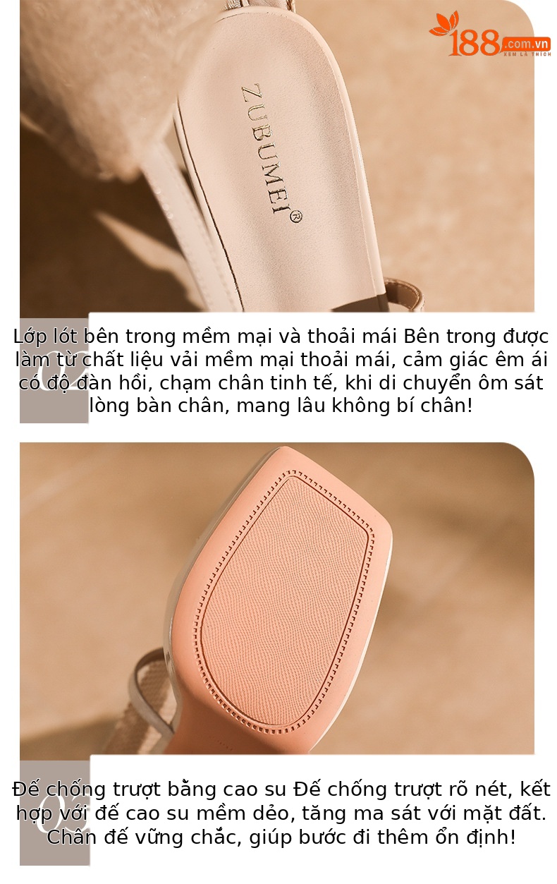 Sandal cao gót nữ mũi vuông hở ngón, quai lưới thoáng khí, gót 11 cm, khóa kéo sau — Màu nude - 11cm chi tiết 4