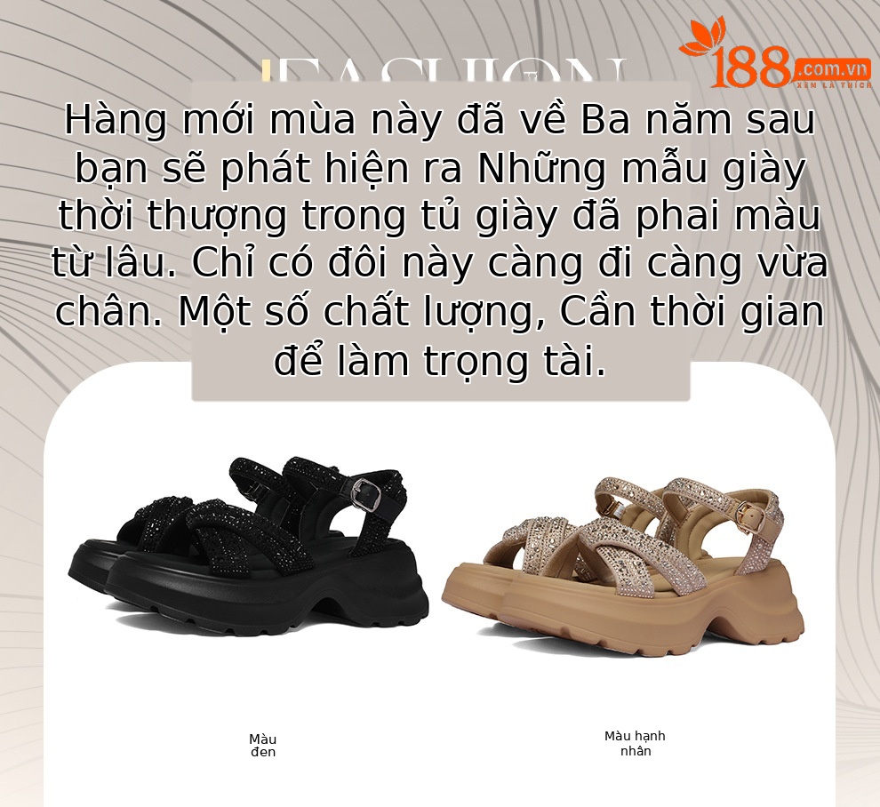 Sandal cao gót nữ đế dày platform quai chéo đính đá hở mũi — 6165 Hạnh Phúc, 6165 Da đen chi tiết 1
