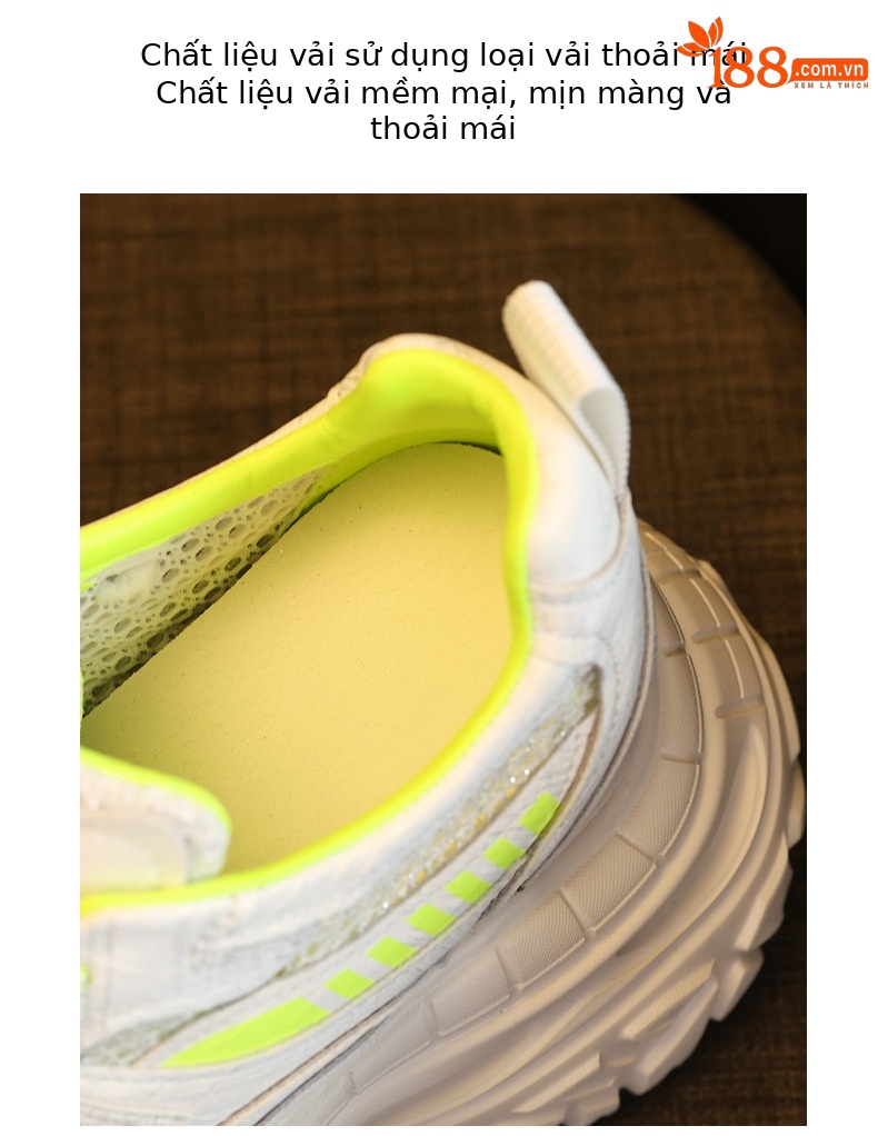 Giày sneaker nữ đế dày chunky lưới thoáng khí tăng chiều cao — Xám bạc chi tiết 7