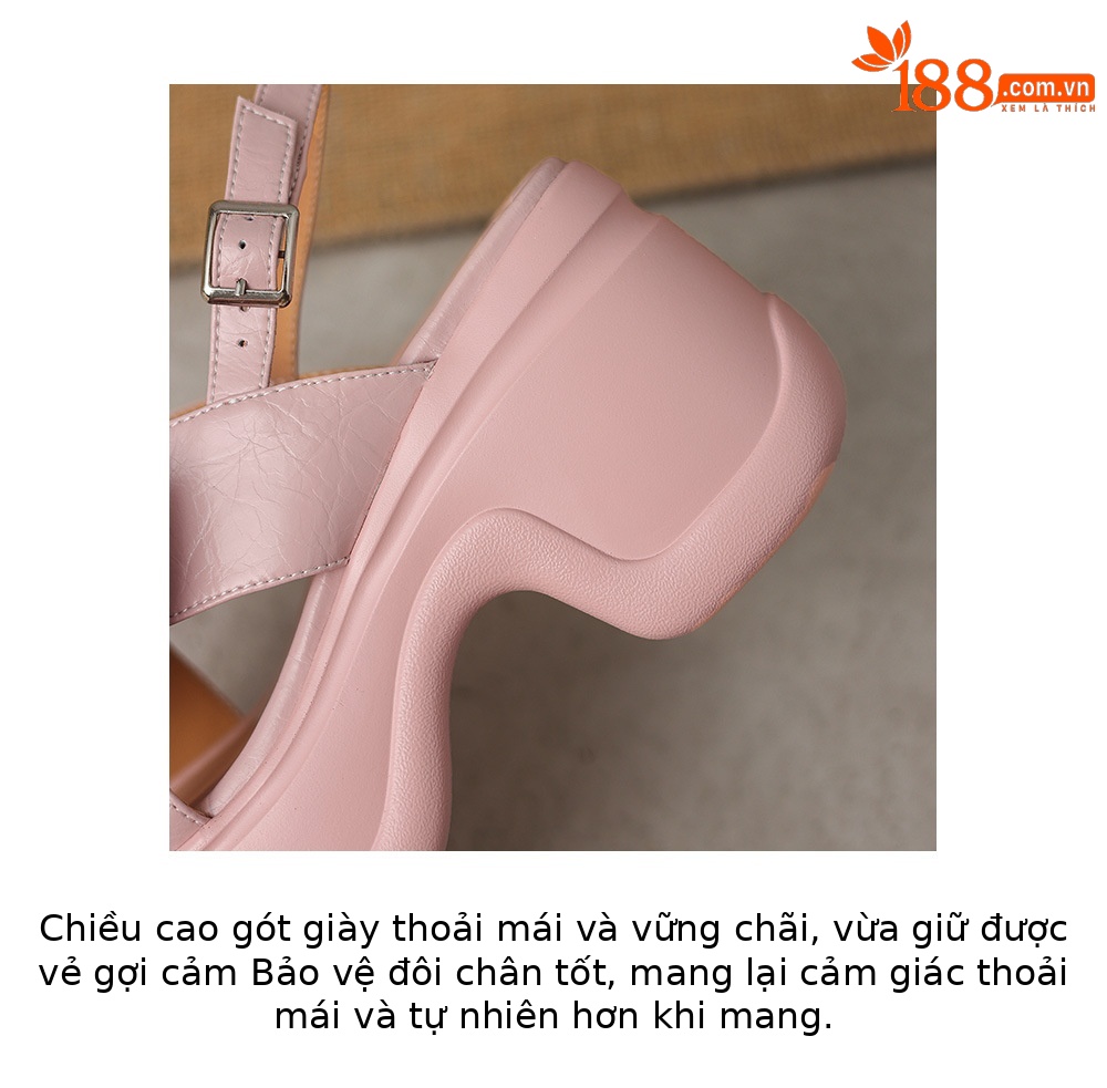 Sandal cao gót nữ hở mũi đế platform nơ bướm, gót siêu cao 12 cm — Hồng nhạt, màu trắng ngà chi tiết 6