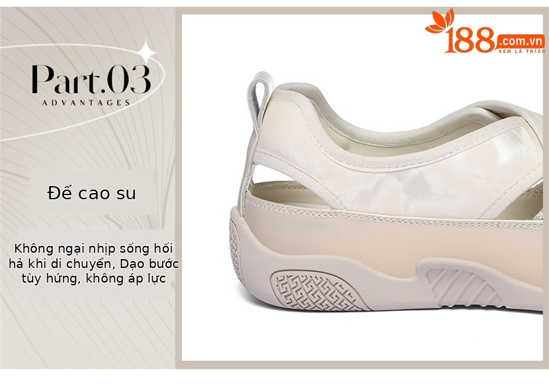 Sandal nữ quai chữ V đính sequin lỗ rỗng, đế mềm thoáng khí, dán Velcro tiện lợi — 6177 Trắng, 6177 Vàng chi tiết 10