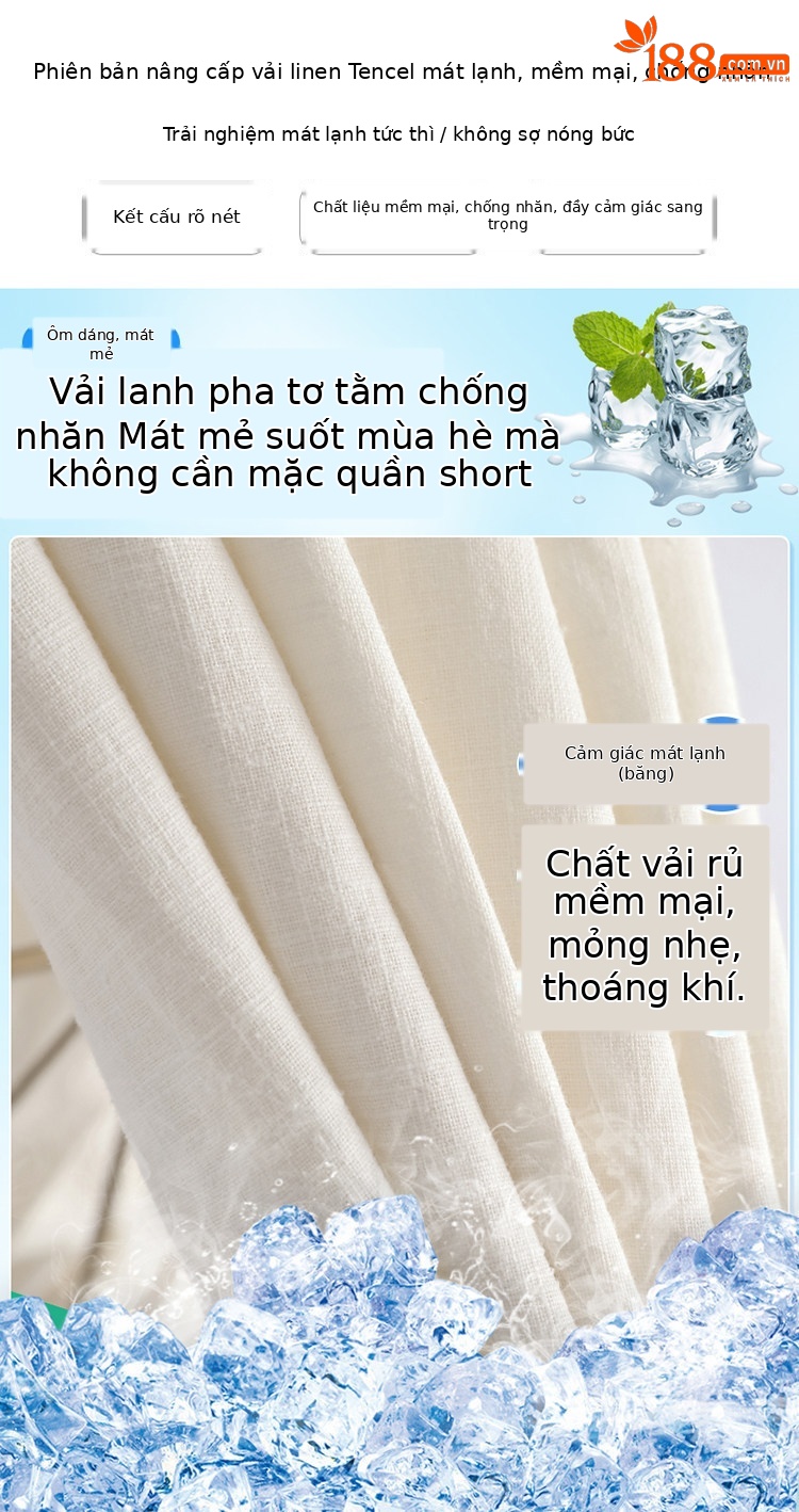 Quần culottes nữ ống rộng eo cao chất liệu ren đính cườm — Màu ảnh chi tiết 2