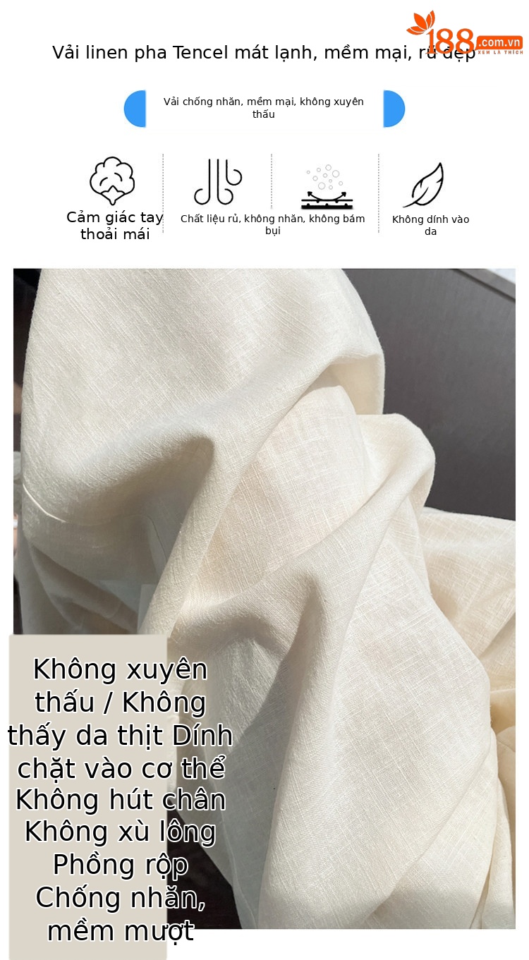 Quần culottes nữ ống rộng eo cao chất liệu ren đính cườm — Màu ảnh chi tiết 21