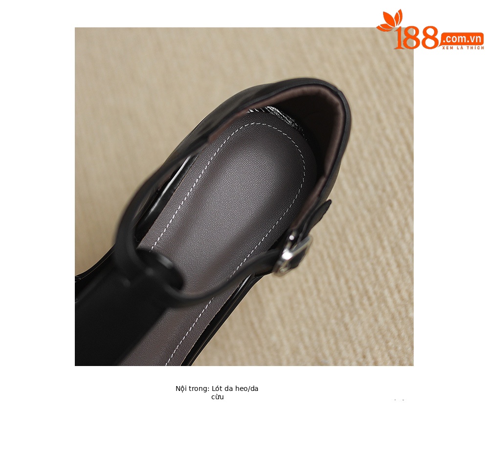Sandal cao gót nữ mũi nhọn quai chữ T đế dày gót 7 cm — đen chi tiết 24
