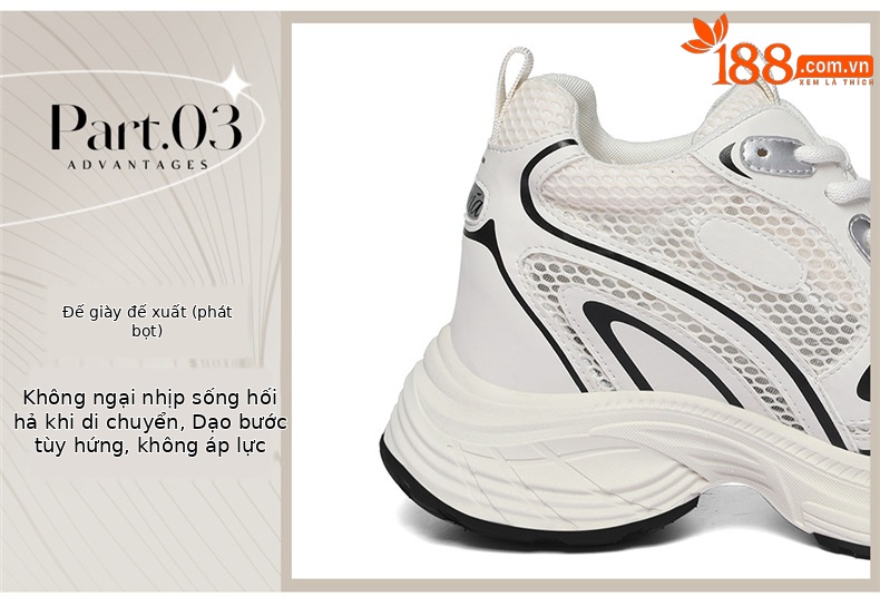 Giày sneaker nữ đế dày Diddy 2026 mới mùa hè, lưới thoáng khí, tăng chiều cao, nhẹ — 7009-5 Xám Lan, 7009-5 Màu be chi tiết 8