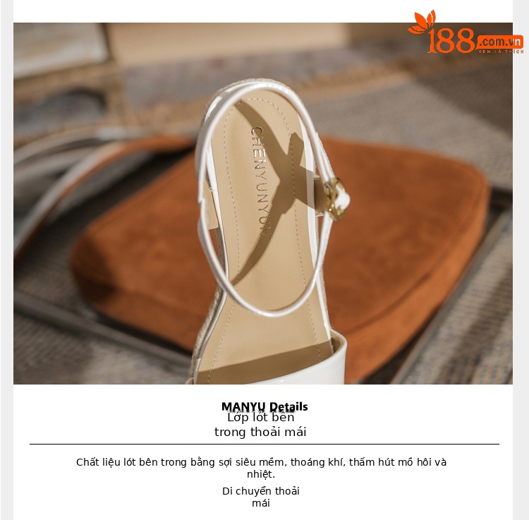 Sandal cao gót nữ hở mũi đế xuồng gót 9 cm — màu trắng ngà chi tiết 4