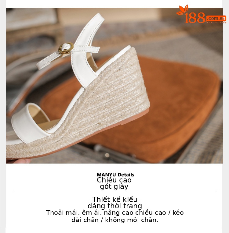 Sandal cao gót nữ hở mũi đế xuồng gót 9 cm — màu trắng ngà chi tiết 5