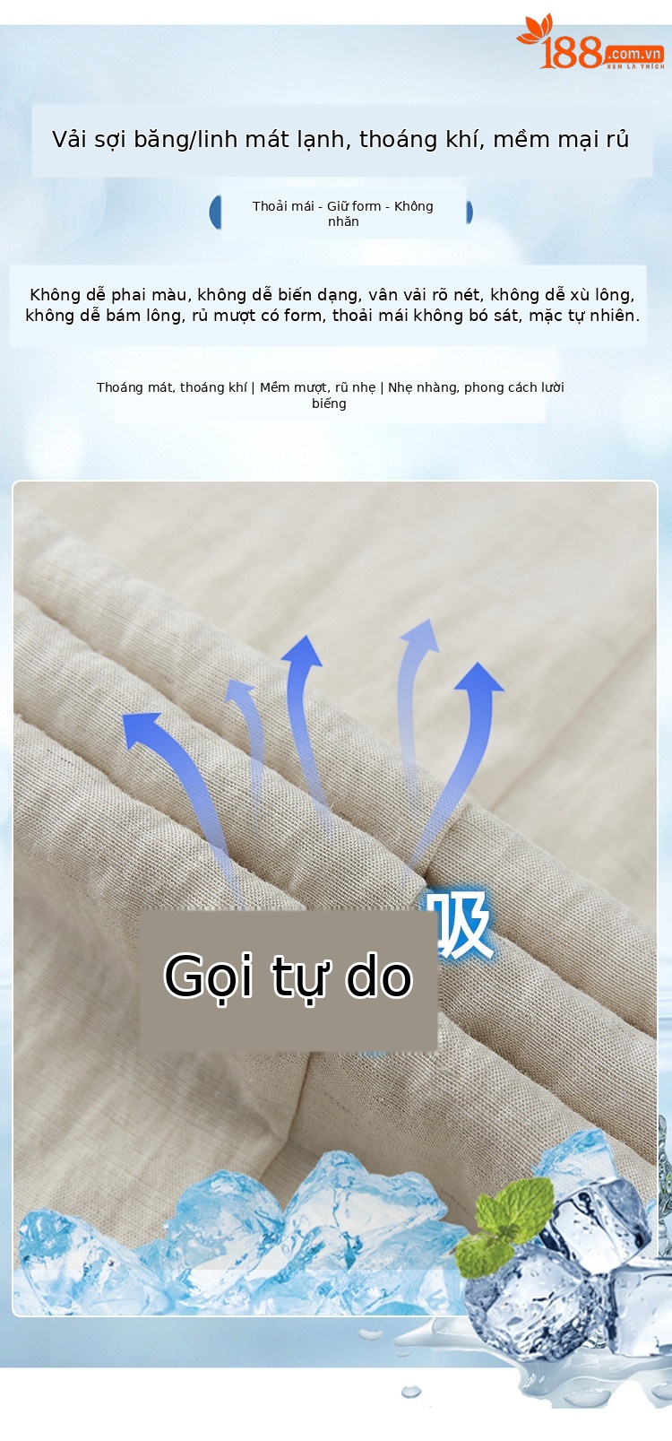 Quần tây nữ ống đứng cạp cao suông rủ chất liệu bông băng mát mẻ — Trắng Extended chi tiết 12