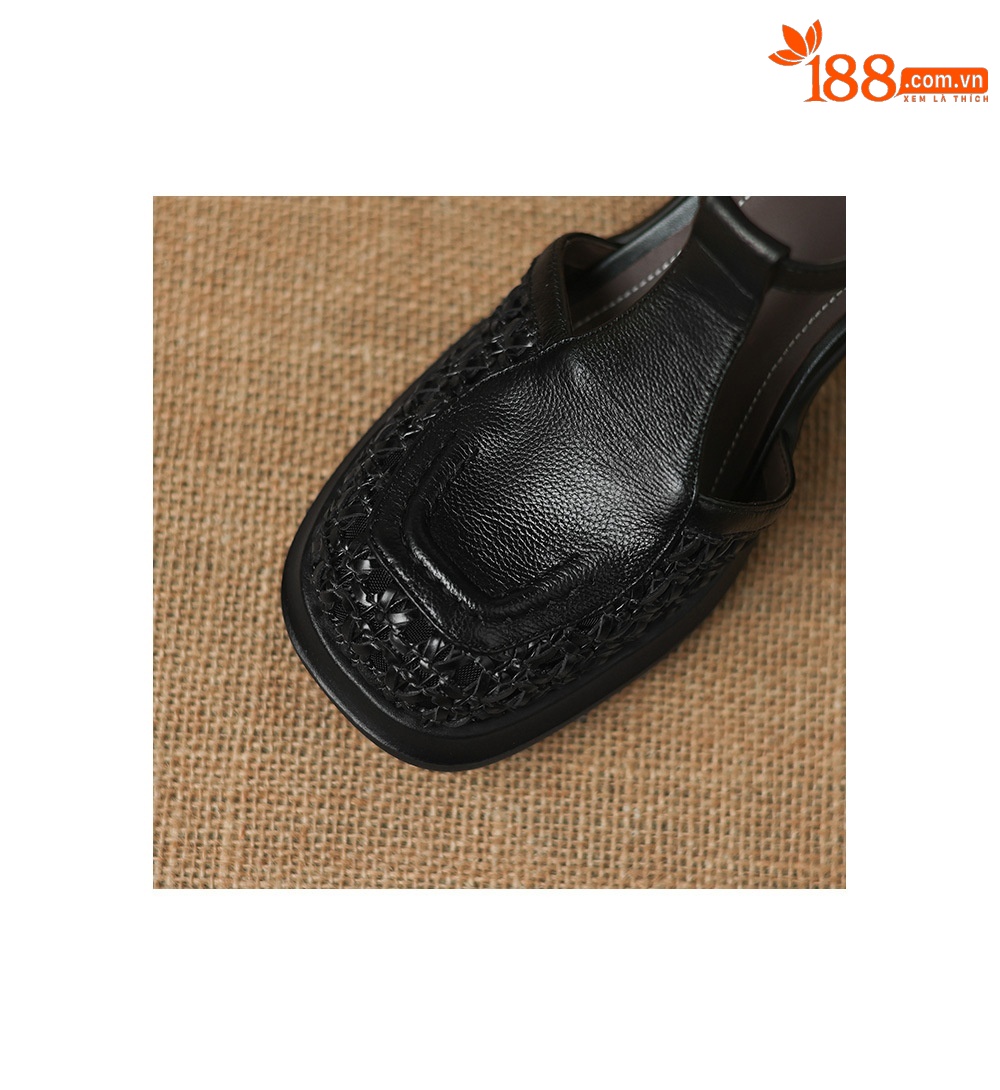Sandal cao gót nữ mũi nhọn quai chữ T đế dày gót 7 cm — đen chi tiết 22