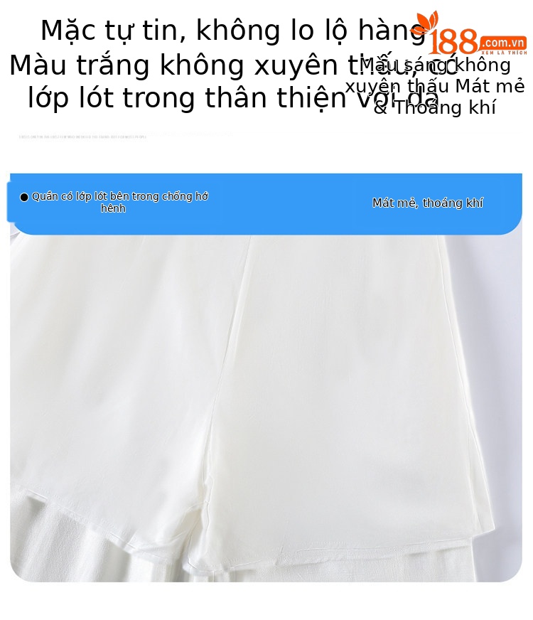Quần culottes nữ ống rộng eo cao chất liệu lụa lanh mỏng nhẹ — Màu kaki 5 điểm chi tiết 28
