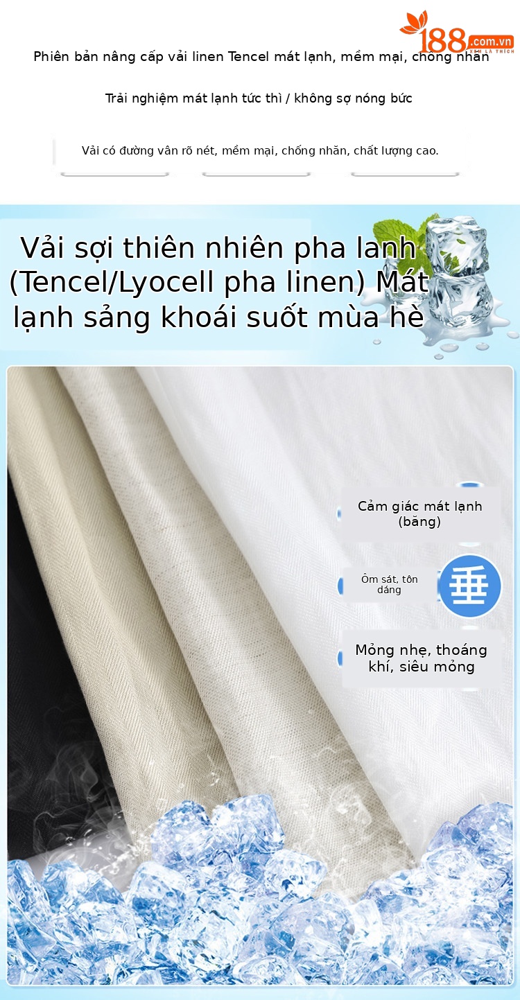 Quần culottes nữ ống rộng eo cao chất liệu lụa lanh mỏng nhẹ — Màu kaki 5 điểm chi tiết 2