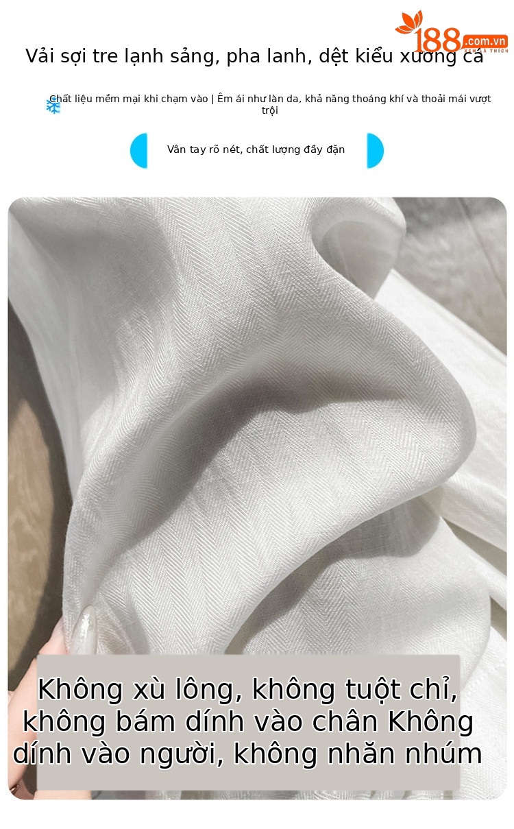 Quần culottes nữ ống rộng eo cao chất liệu lụa lanh mỏng nhẹ — Màu kaki 5 điểm chi tiết 4