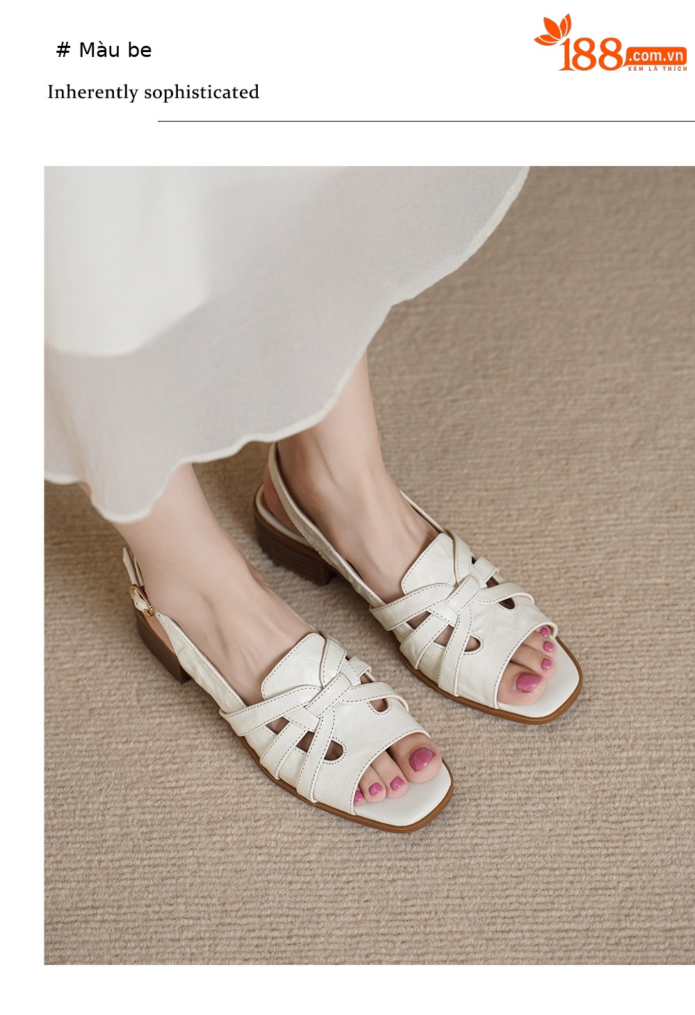 Sandal nữ hở mũi da cừu gót thô phong cách La Mã quai chữ T — đen chi tiết 3
