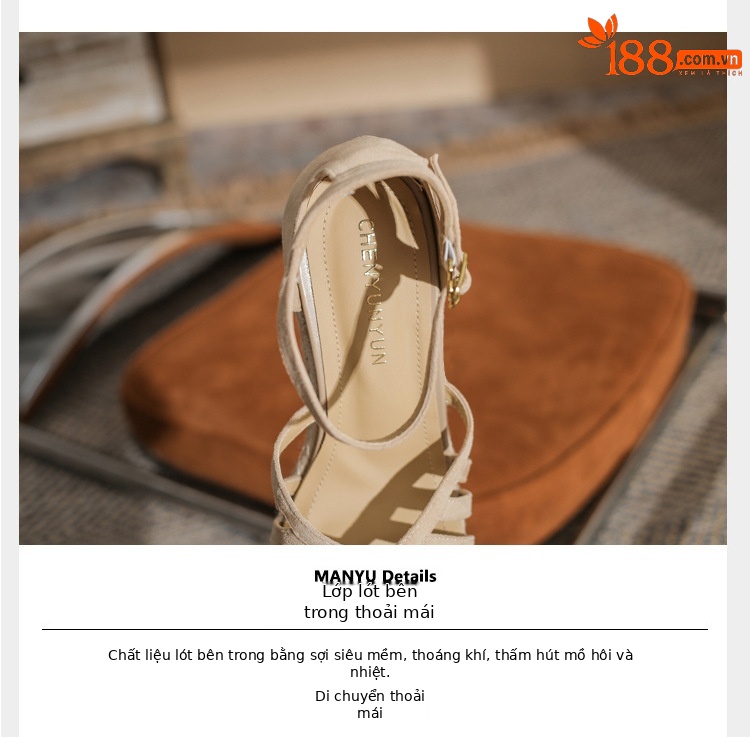 Sandal cao gót nữ hở mũi đế xuồng bọc dây thừng gót 9 cm — màu đen chi tiết 4