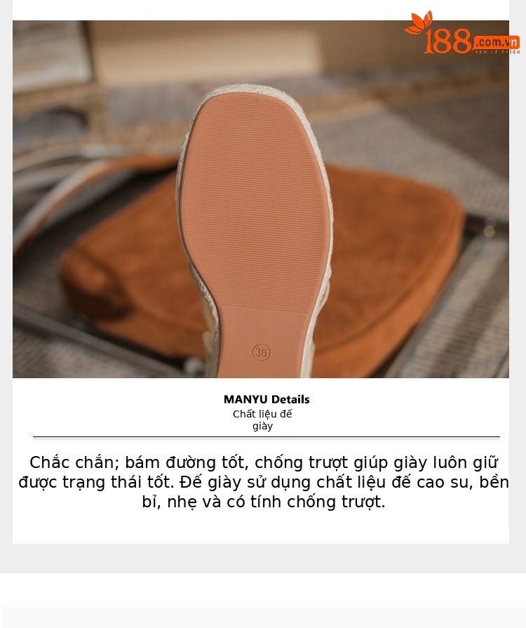 Sandal cao gót nữ hở mũi đế xuồng bọc dây thừng gót 9 cm — màu đen chi tiết 6