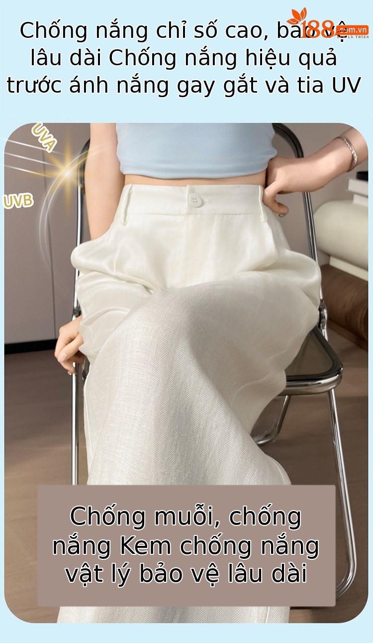 Quần culottes nữ ống rộng cạp cao vải linen phối sợi tencel, dáng suông dài chấm đất, phong cách Hàn Quốc mùa hè — Trắng Extended chi tiết 13