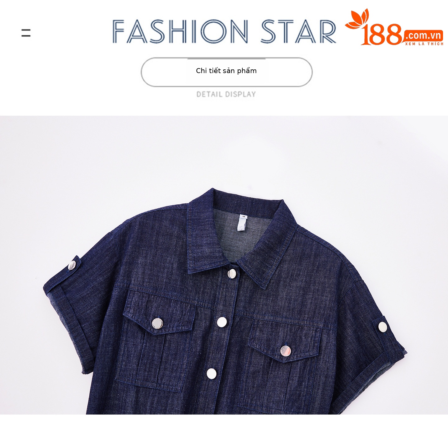Jumpsuit nữ dài tay denim mỏng mùa hè thiết kế cao cấp trẻ trung E833 — Màu ảnh chi tiết 16