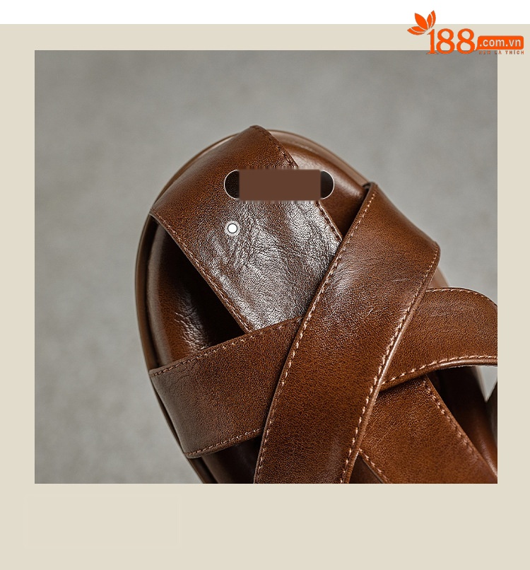 Sandal nữ cao gót quai T dệt kiểu La Mã cổ điển — màu nâu chi tiết 8