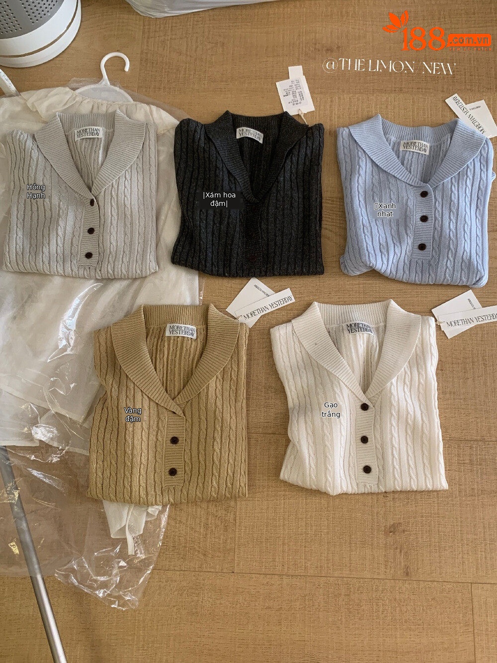 Áo polo nữ cổ bẻ tay ngắn phong cách cổ điển, chất liệu cotton pha sợi, form suông thoải mái — Xám Apricot, trắng ngà, xanh nhạt, Xám hoa sâu chi tiết 27