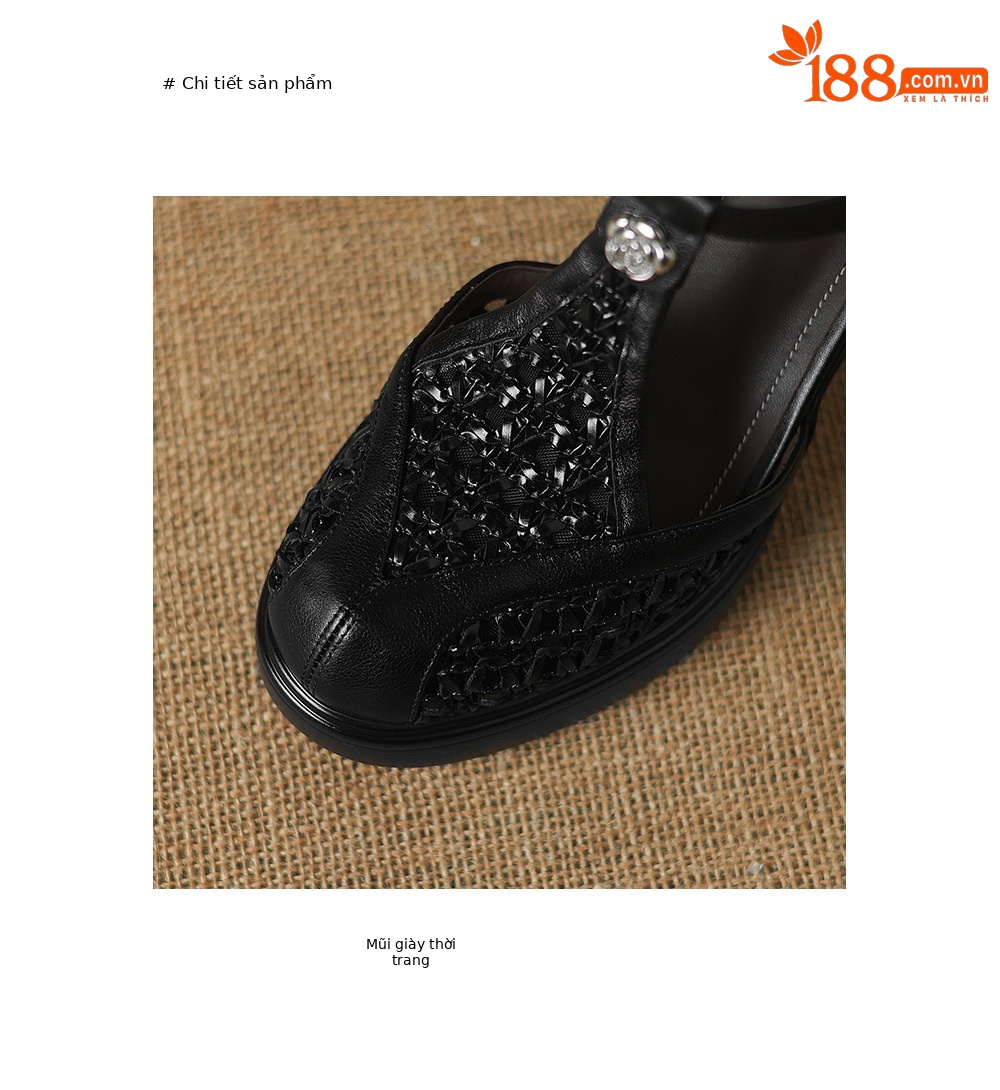 Sandal cao gót nữ mũi nhọn quai chữ T đế dày gót 8.5 cm phong cách vintage — đen chi tiết 17