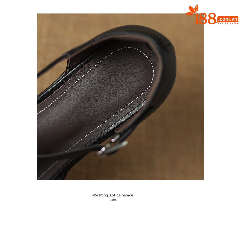 Sandal cao gót nữ mũi nhọn quai chữ T đế dày gót 8.5 cm phong cách vintage — đen chi tiết 20