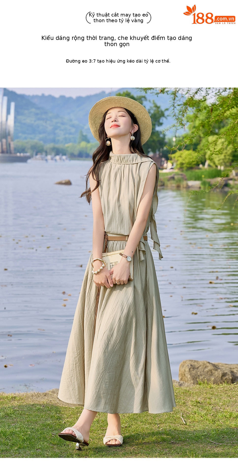 Bộ hai mảnh gồm áo không tay và chân váy midi phong cách thanh lịch — màu đen, màu trắng ngà, xanh lá cây chi tiết 10