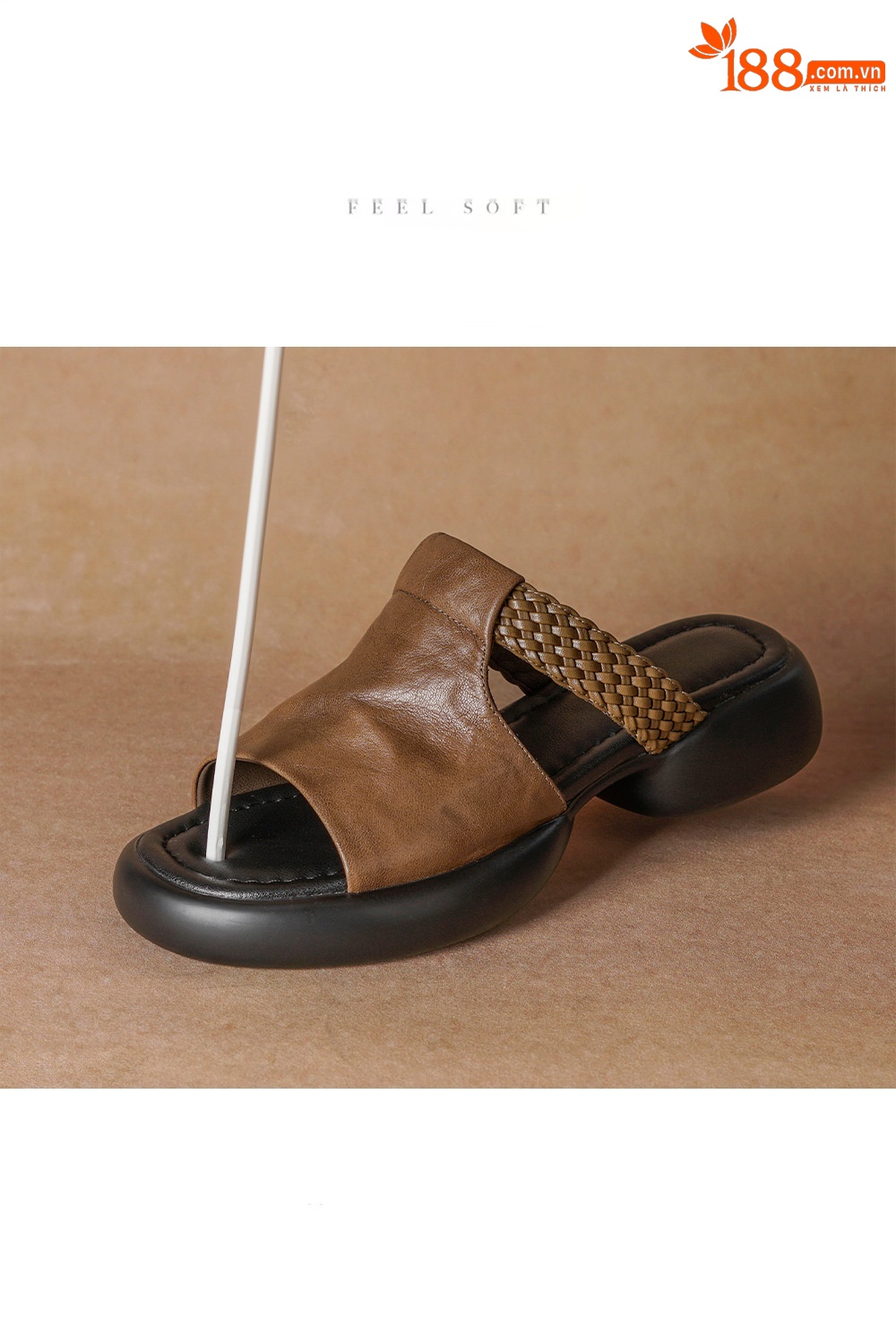 Sandal nữ đế bệt 4cm dáng xỏ ngón mùa hè đơn giản — đen chi tiết 2
