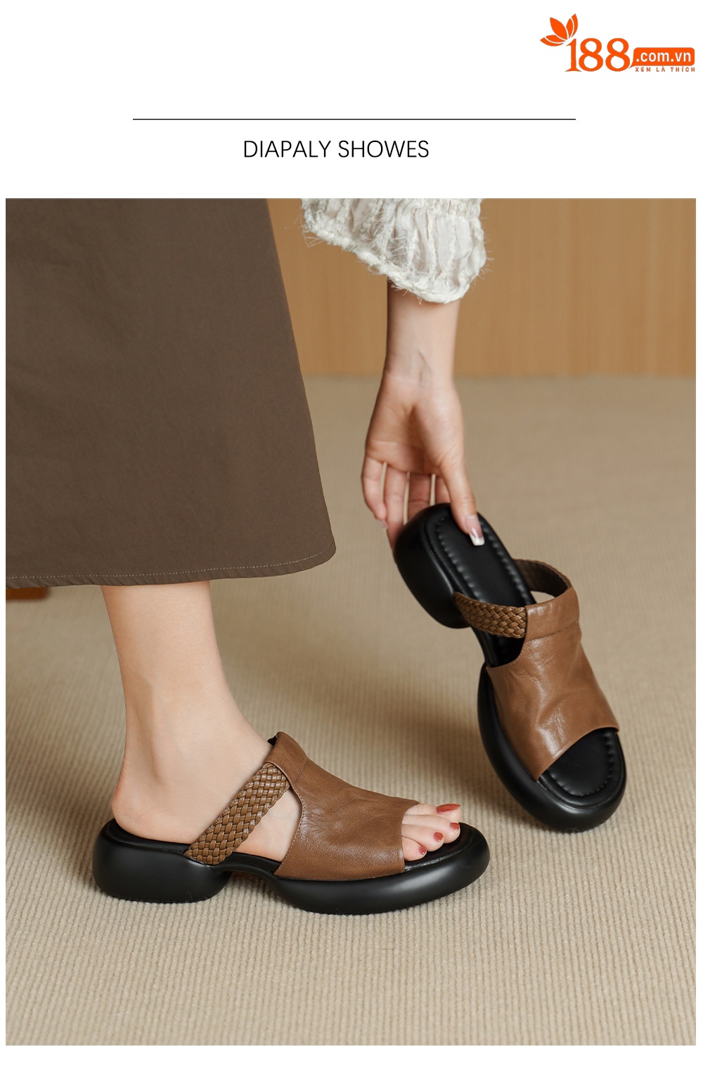 Sandal nữ đế bệt 4cm dáng xỏ ngón mùa hè đơn giản — đen chi tiết 5