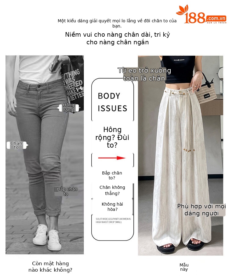 Quần culottes nữ ống rộng cạp cao chất liệu lụa mát mẻ, phong cách dáng suông dài chạm đất — Màu đen thông thường chi tiết 24