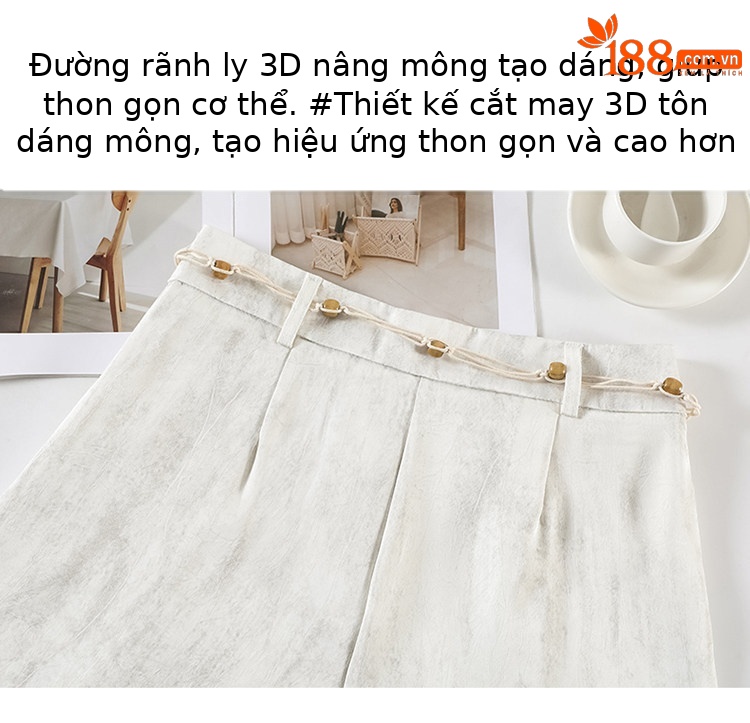 Quần culottes nữ ống rộng cạp cao chất liệu lụa mát mẻ, phong cách dáng suông dài chạm đất — Màu đen thông thường chi tiết 27
