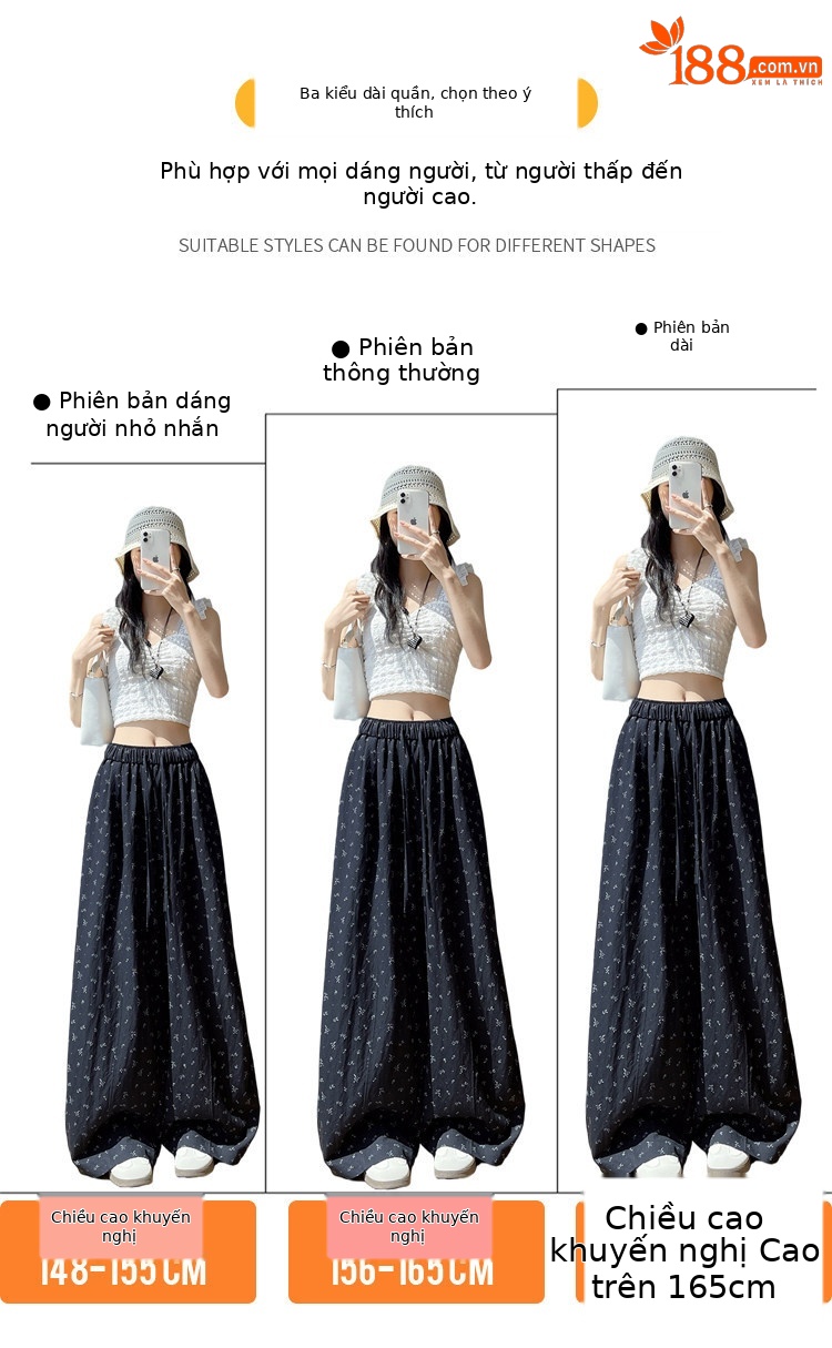 Quần culottes nữ ống rộng chất liệu lụa mỏng, phong cách cổ điển, dáng suông rủ — Phiên bản kéo dài của Rice Grey chi tiết 2